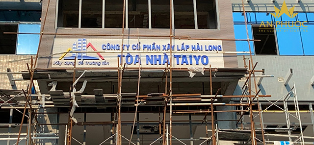 AN PHƯỚC – đơn vị sản xuất – thi công biển tên tòa nhà Taiyo Building Hải Phòng