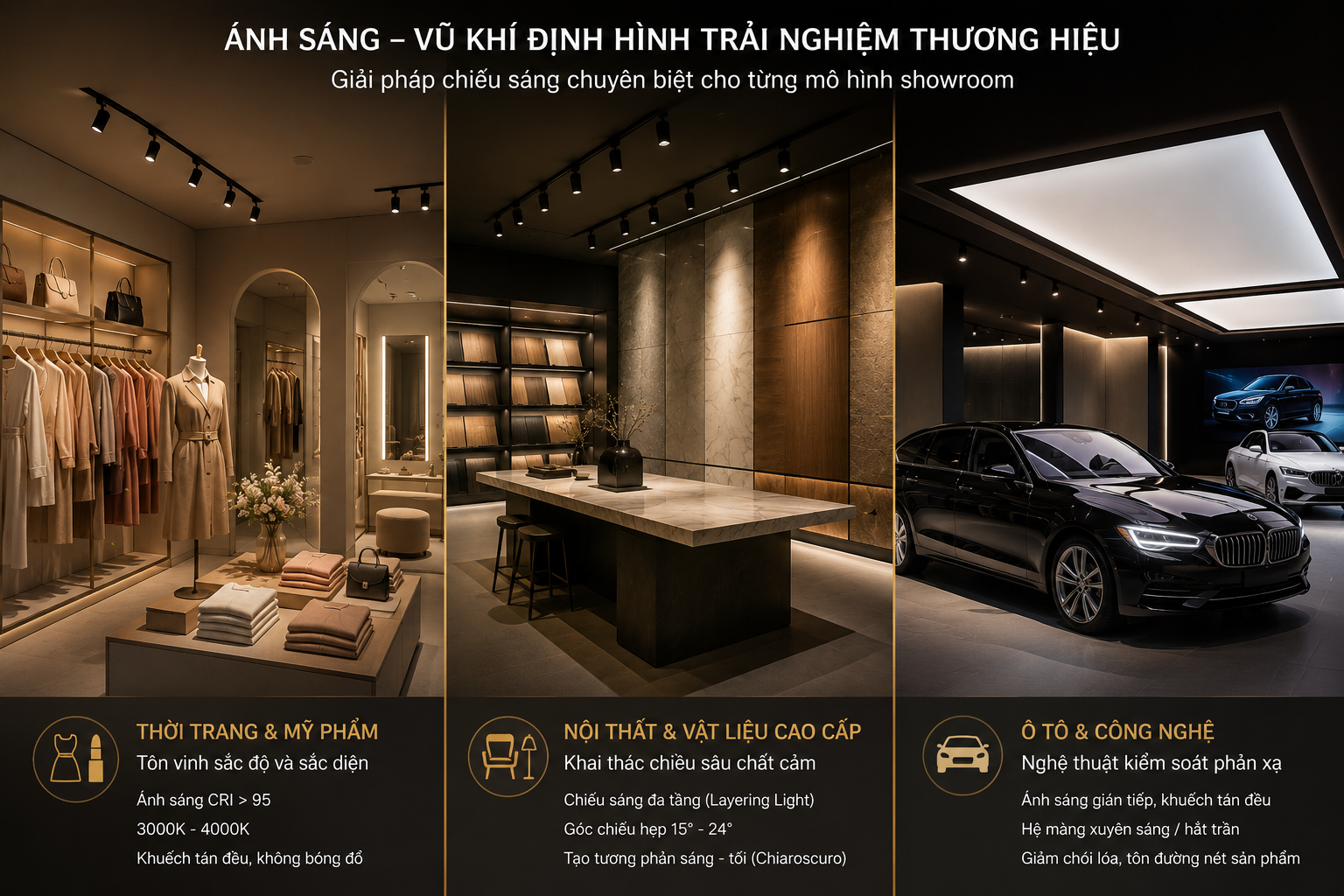 KHÁCH HÀNG KHÔNG CHỈ NHÌN SẢN PHẨM, HỌ CẢM NHẬN SẢN PHẨM QUA ÁNH SÁNG